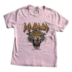 Vinyl Icons Def Leppard light pink t-shirt Size Small